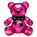 Glossy Pink Gummy bear on White Background Royalty Free Stock Photo